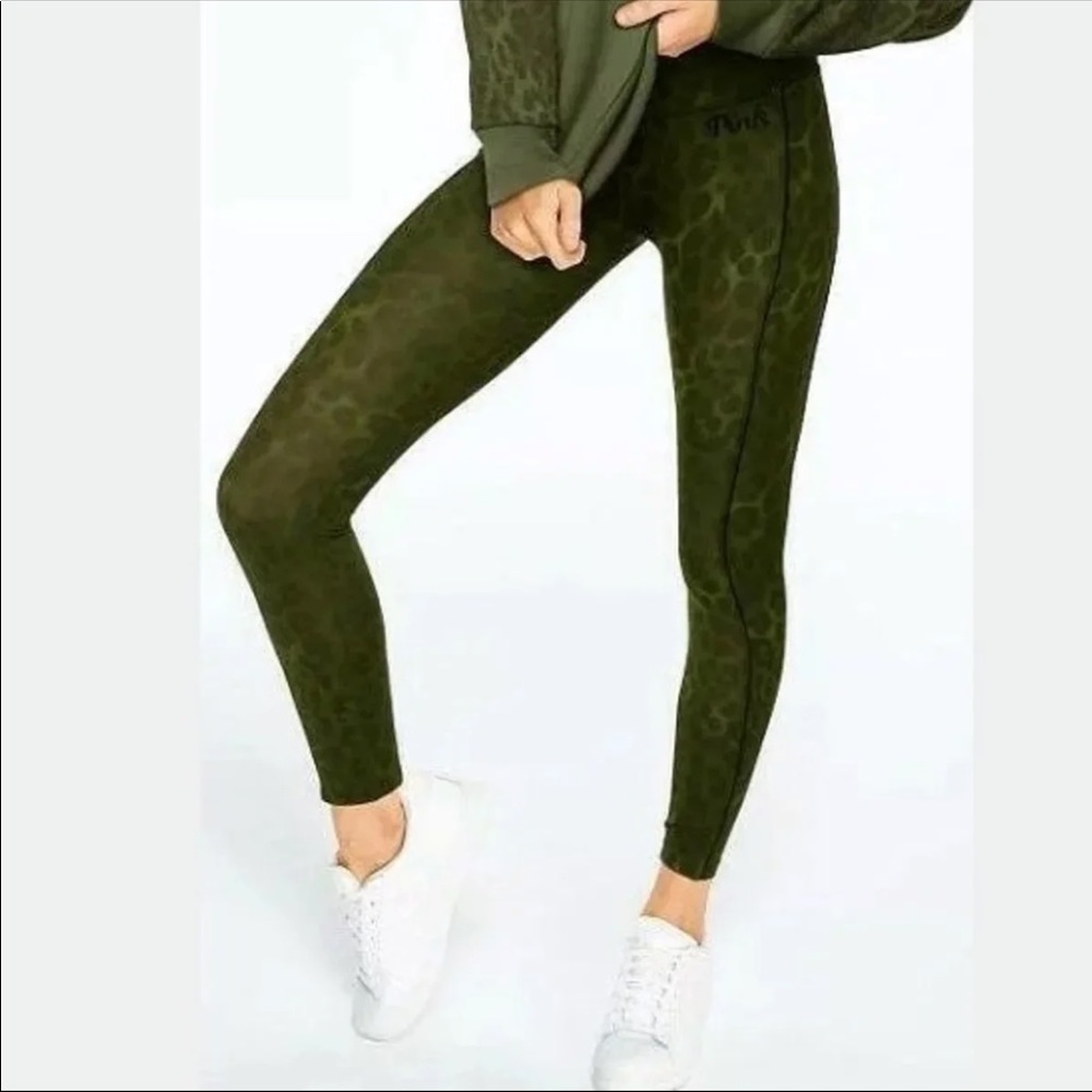 Vs Pink Olive green leopard print ultimate legging